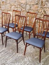 Suite de 6 chaises en palissandre de Rio de Niels Koefoed 