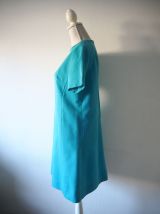 Robe babydoll Mod trapèze Twiggy turquoise vintage 60's