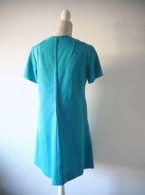 Robe babydoll Mod trapèze Twiggy turquoise vintage 60's