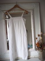 Antique chemise de nuit en coton blanc lingerie ancienne vin