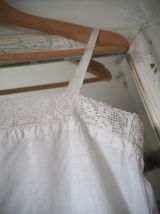 Antique chemise de nuit en coton blanc lingerie ancienne vin