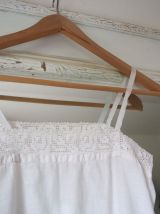 Antique chemise de nuit en coton blanc lingerie ancienne vin