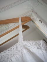 Antique chemise de nuit en coton blanc lingerie ancienne vin