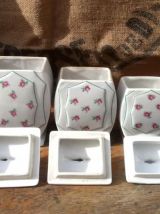 Série de 6 pots à épices en faïence