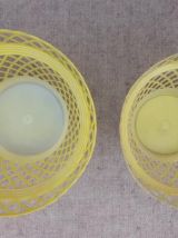 2 caches pots vintage en plastique