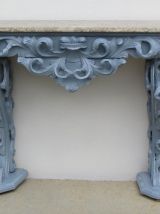 Miroir biseauté sur console et marbre, Rococo