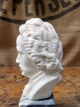 Buste de Bach en albâtre sur socle en marbre