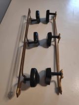 porte-manteaux muraux vintage en métal doré  3 patères 