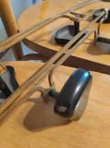 porte-manteaux muraux vintage en métal doré  3 patères 