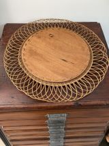 Miroir rotin vintage - 50cm