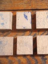 10 anciens tampons d'école en bois