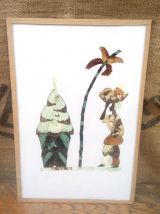 Deux cadres en véritables ailes de papillons - Art africain