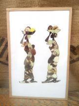 Deux cadres en véritables ailes de papillons - Art africain