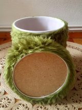 Pouf moumoute vert - Années 70