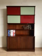 Grand meuble bibliothèque vitrine Oscar vintage années 60