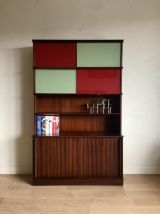 Grand meuble bibliothèque vitrine Oscar vintage années 60