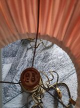 paire de lampes bougeoir en laiton et abat-jour d'époque 