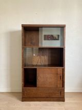 Bibliothèque vitrine mobulable vintage années 50