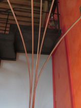 Lampadaire design à 5 têtes en acier/marbre