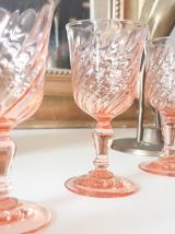 Lot de 6 Verres à liqueur rose verres à dépression ROSALINE 