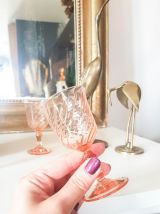 Lot de 6 Verres à liqueur rose verres à dépression ROSALINE 