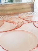 Lot 6 Petites Assiettes à dessert rose Petites assiettes Pla