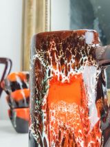 Service à café marron orange VALLAURIS Made in France