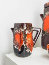 Service à café marron orange VALLAURIS Made in France