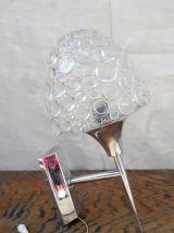 Jolie applique murale en verre et chrome 