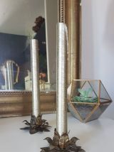 Bougeoirs vintage Nénuphar bougies Bougeoirs Fleur Laiton Dé