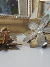 Bougeoirs vintage Nénuphar bougies Bougeoirs Fleur Laiton Dé