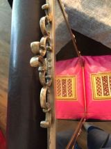 Miroir retroviseur 75cm x 35 cm laiton et bronze 1950