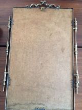 Miroir retroviseur 75cm x 35 cm laiton et bronze 1950