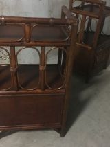 Paire de chevets en rotin années 60