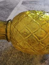 vase ananas en verre jaune orangé