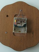 Horloge murale Vedette formica bois quartz fonctionne rosace