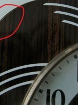 Horloge murale Vedette formica bois quartz fonctionne rosace