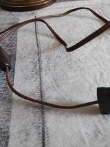 lampe champignon art déco doré et marron en métal léger