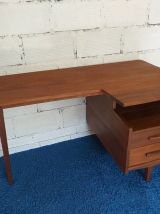 Bureau Jacques Hauville teck années 60 vintage