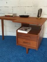 Bureau Jacques Hauville teck années 60 vintage