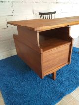 Bureau Jacques Hauville teck années 60 vintage