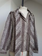 chemisier vintage  imprimer marron 