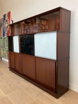  Bibliothèque vitrine en enfilade Oscar vintage années 60