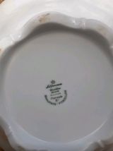 Soupière Theresia, porcelaine de Bavière, blanche et or