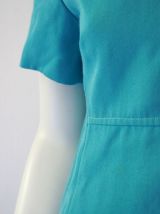 Robe babydoll Mod trapèze Twiggy turquoise vintage 60's