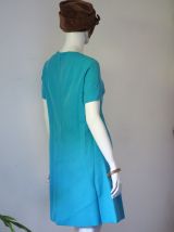 Robe babydoll Mod trapèze Twiggy turquoise vintage 60's