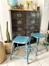 Paire de tabourets d’atelier industriels