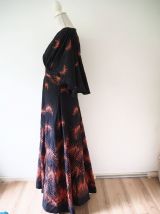 Longue robe hippie manches papillons vintage 70's
