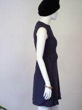 Robe ajustée en laine mauve vintage 60's 70's