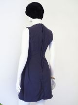 Robe ajustée en laine mauve vintage 60's 70's